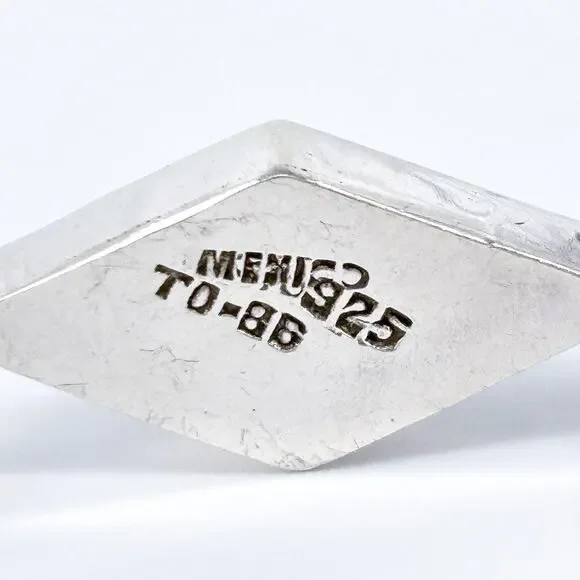 Estate Taxco Sterling Silver 925 Inlay Bracelet w/ Lapis & Onyx 7” - Picture 6 of 9